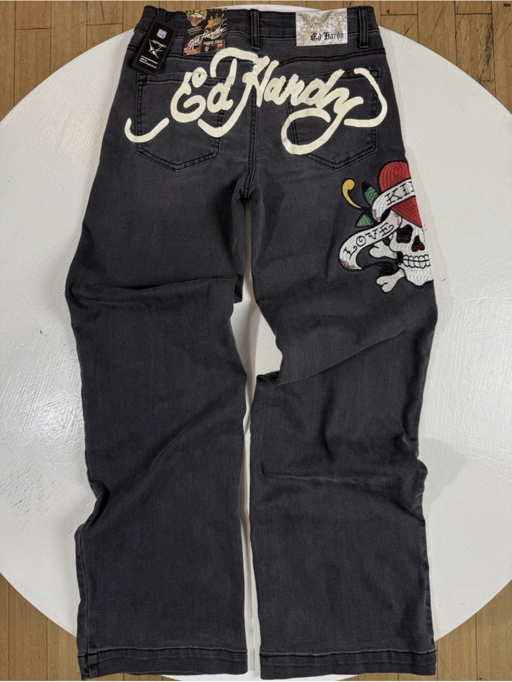 Ed Hardy embroidered jeans
